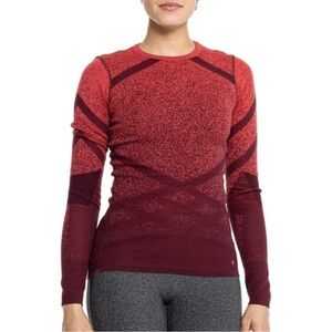 Smartwool Intraknit Thermal Base Layer 2023 Long Sleeve Large Red Merino Wool